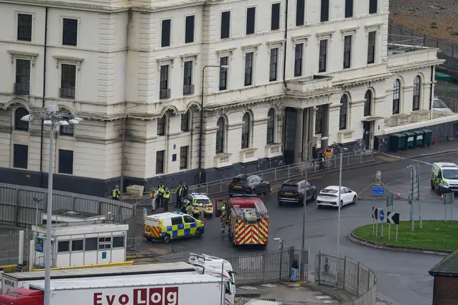 An aerial view of the emergency service presence