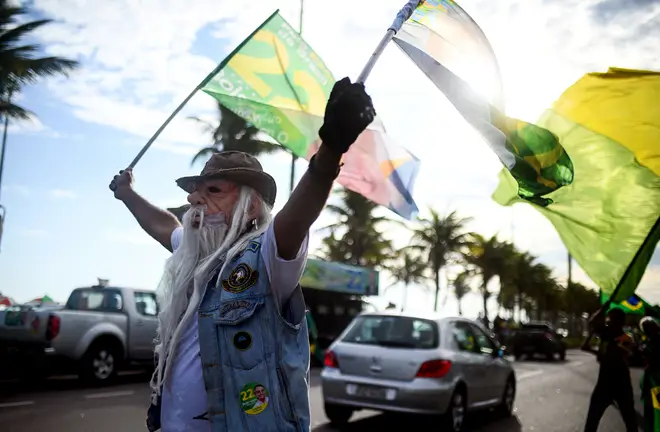 A Bolsonaro supporter on Sunday