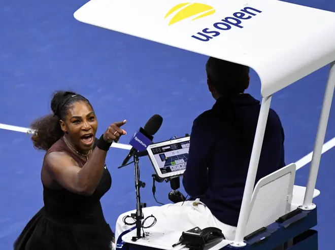 Serena Williams shouts abuse at the umpire in the US Open final