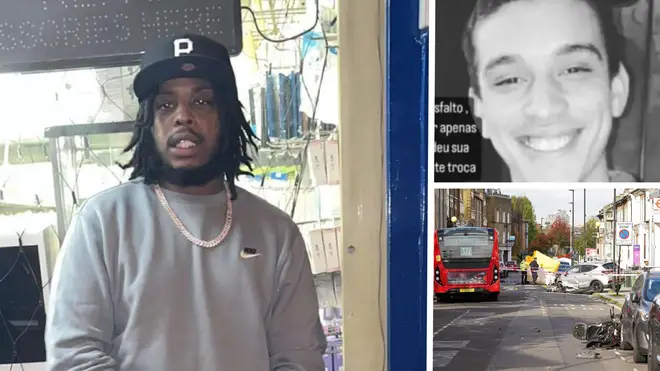 Rapper Perm, left, and Guilherme Messias Da Silva, top right, were killed in the attack in south London