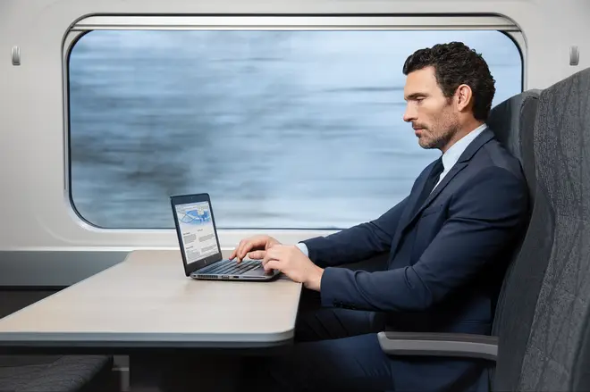 You can get lots of work done on the train