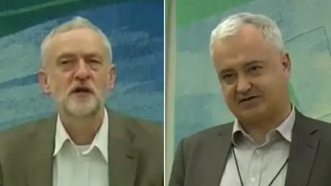 Jeremy Corbyn introduces Andrew Murray, who made controversial comments