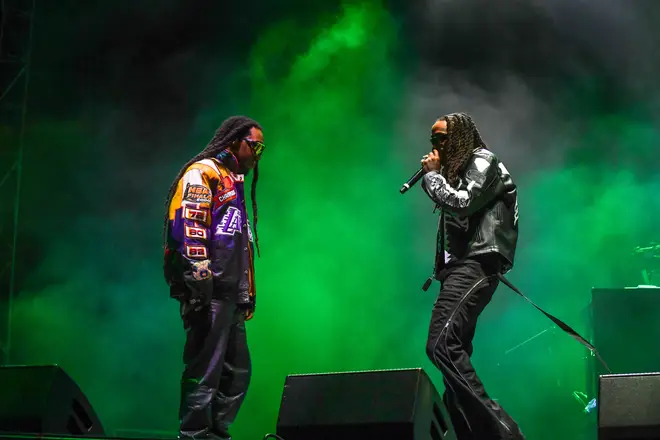 Takeoff and Quavo of Migos performing during the 2022 ONE MusicFest earlier this month