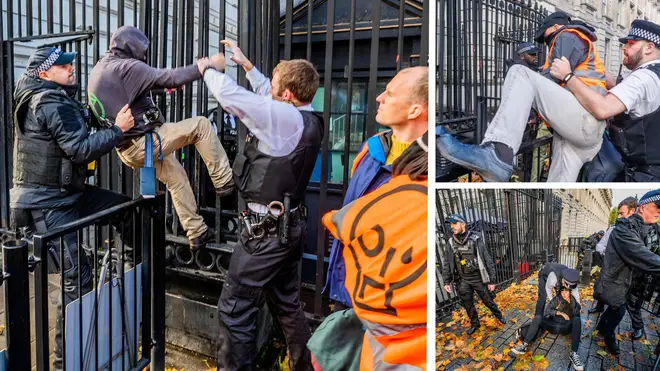 Just Stop Oil protesters tried to scale fencing outside Downing Street