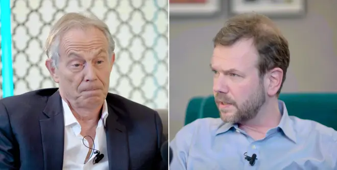 Tony Blair deep in thought on James O'Brien's podcast