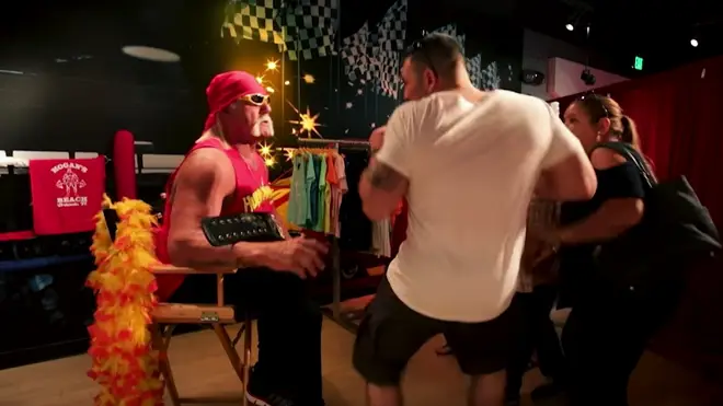 Hulk Hogan poses as a waxwork
