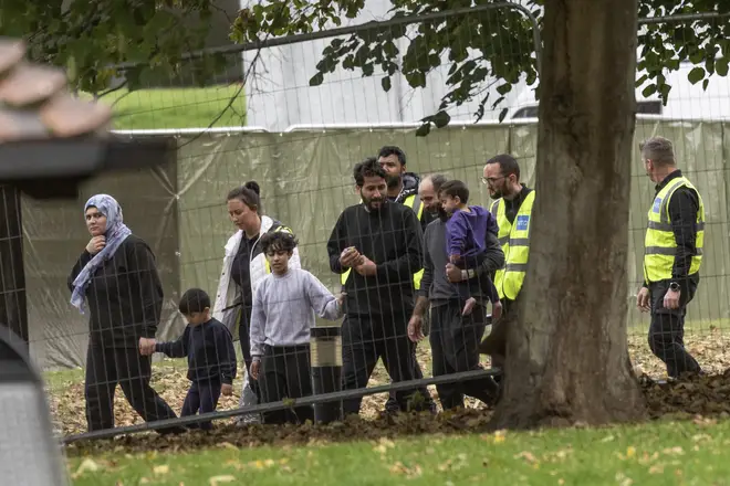 Migrants at the Manston centre