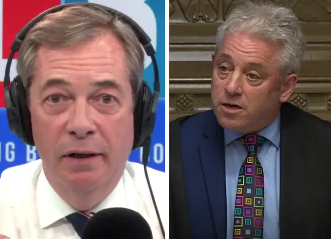Nigel Farage gave his reaction to John Bercow's Brexit ruling on Monday
