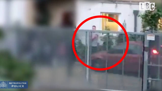 The shocking moment was caught on nearby CCTV