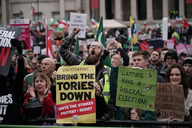 Thousands of people marched calling for a general election