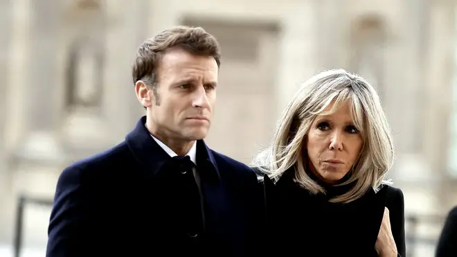 French President Emmanuel Macron and his wife