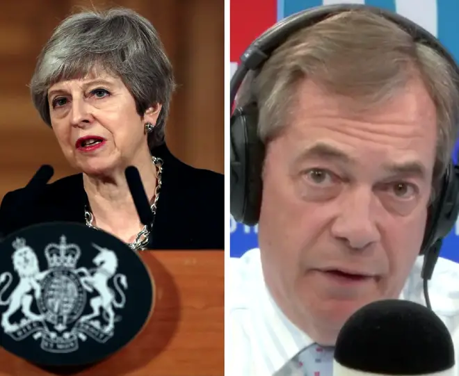 Nigel Farage reacted with fury to Theresa May's Brexit statement