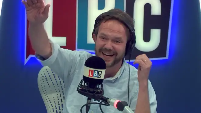 James O'Brien laughing at his discussion with Wayne in Chelmsford