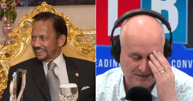 Iain Dale was shocked to hear a caller backing the Sultan of Brunei