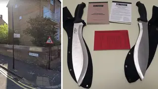 Police discovered machetes during a stop-and-search operation