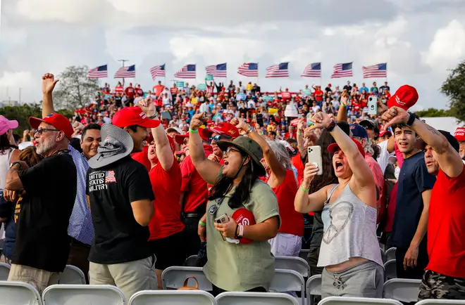 Attendees at a rally held by Donald Trump last week