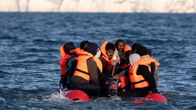 Migrants attempting the Channel crossing