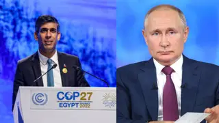 Rishi Sunak and Vladimir Putin