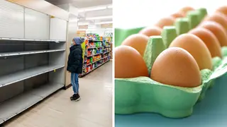 Supermarket shelves remain empty in some areas as egg shortages look likely