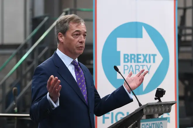 Nigel Farage addresses the crowd at the launch of the new Brexit Party