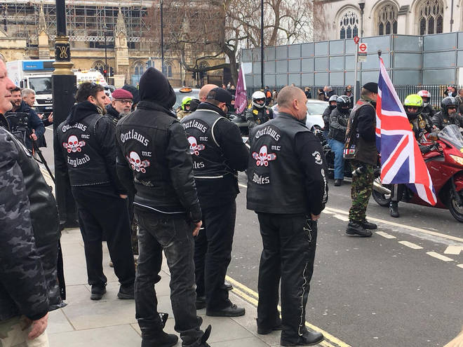 Bikers gather in London as part of the demonstration