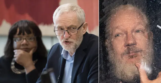 Jeremy Corbyn and Diane Abbott have been criticised for appearing to downplaying allegations of rape against Julian Assange