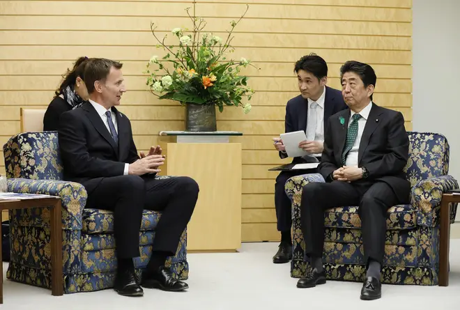 Jeremy Hunt met with Japanese Prime Minister Shinzo Abe