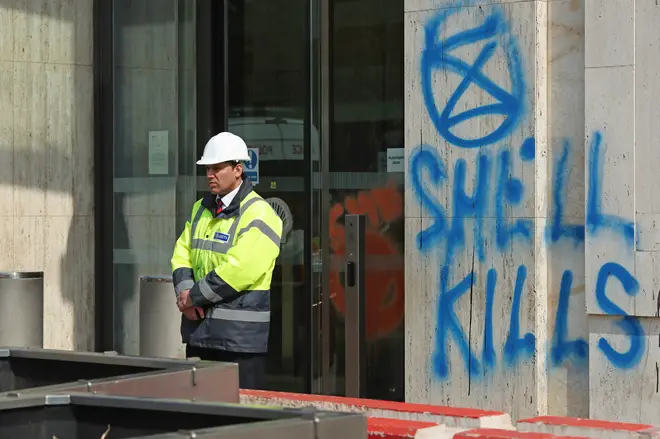 Damage to the Shell Centre following protests