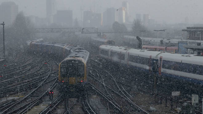 Trains battle through the snow