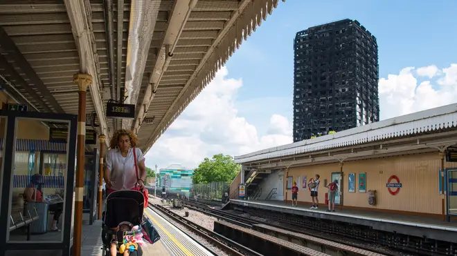 Latimer Road station in the shadow of Grenfell Tower