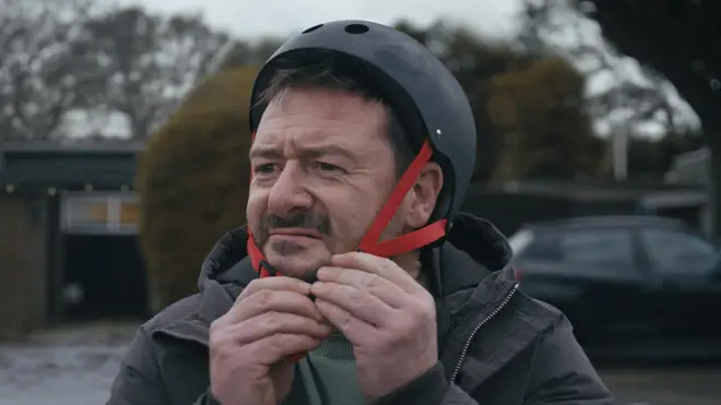 The advert features a foster dad learning to skateboard