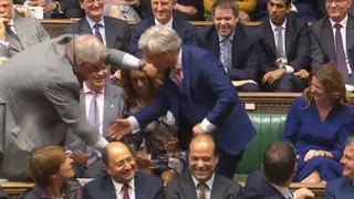 John Bercow being dragged to his chair by MPs after being elected speaker