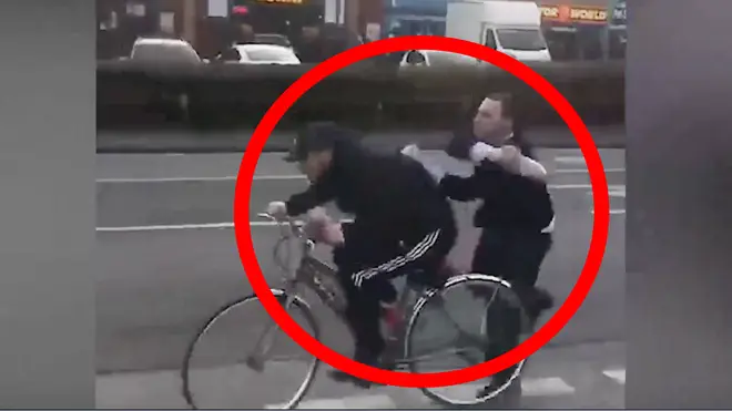 The shocking incident was caught on camera by a stunned passerby