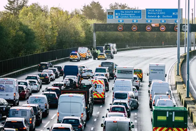 The group's action caused long tailbacks as large parts of the motorway had to be closed