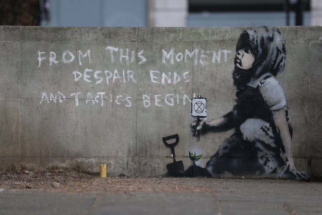 The artwork which appears to be by street artist Banksy will be protected by Westminster Council.