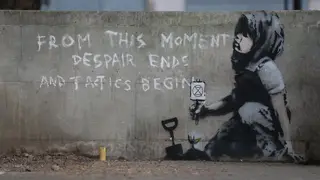 The artwork which appears to be by street artist Banksy will be protected by Westminster Council.