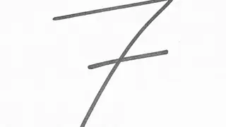 The number 7 with a line drawn through it