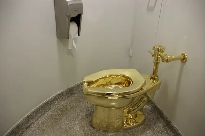 The fully working toilet is 18-karat gold.