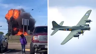 Onlookers captured a huge fireball after the crash in Dallas (actual B-17 not pictured)