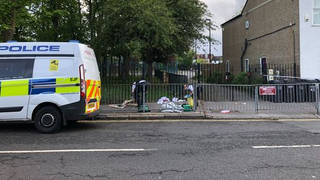 The scene where the youth was stabbed in broad daylight.