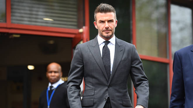David Beckham leaving Bromley Magistrates Court.