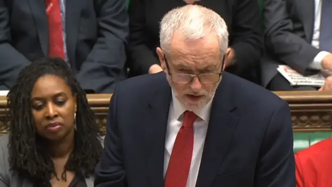 Labour party leader Jeremy Corbyn speaks in the House of Commons.
