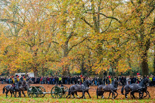 The King's Troop Royal Horse Artillery in Green Park