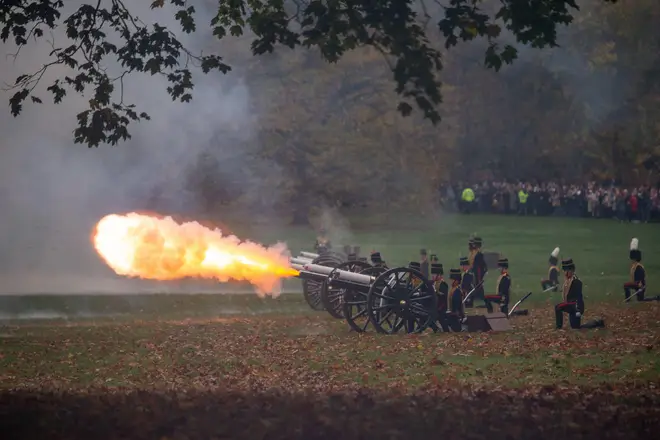 The King's Troop Royal Horse Artillery executed 41 gun salutes