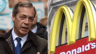 Police ordered a McDonald's outlet near Nigel Farage's campaign rally to stop sell milkshakes or ice cream, the restaurant's staff have said.