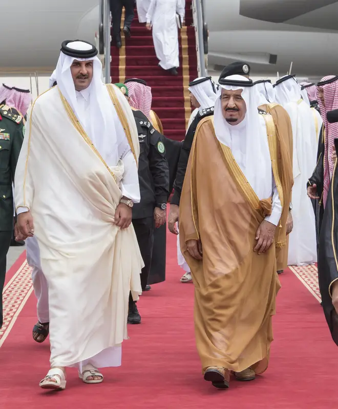 Emir of Qatar Tamim bin Hamad Al Thani in Saudi Arabia