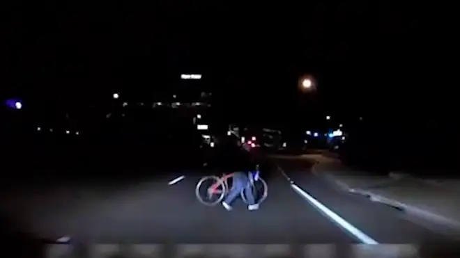 Dashcam footage of the crash involving a driverless car