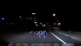 Dashcam footage of the crash involving a driverless car