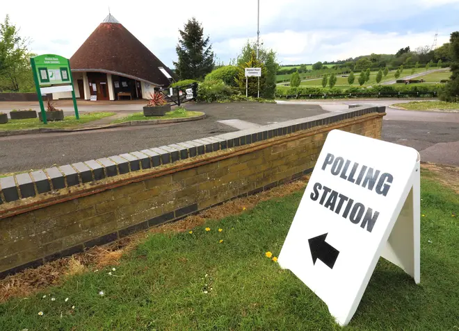 A polling station in Stevenage
