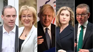 The Conservative leadership candidates: Raab, Leadsom, Johnson, Mordaunt and Gove